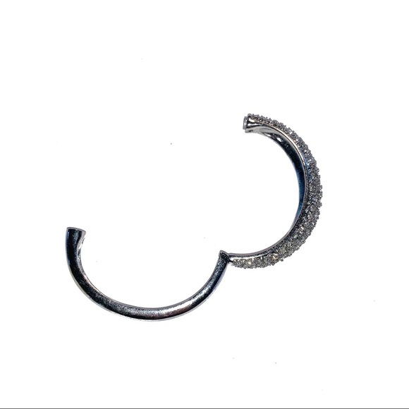 EXPRESS Silver Crystal Pave Bracelet with Magnetic Clasp - Picture 4 of 10